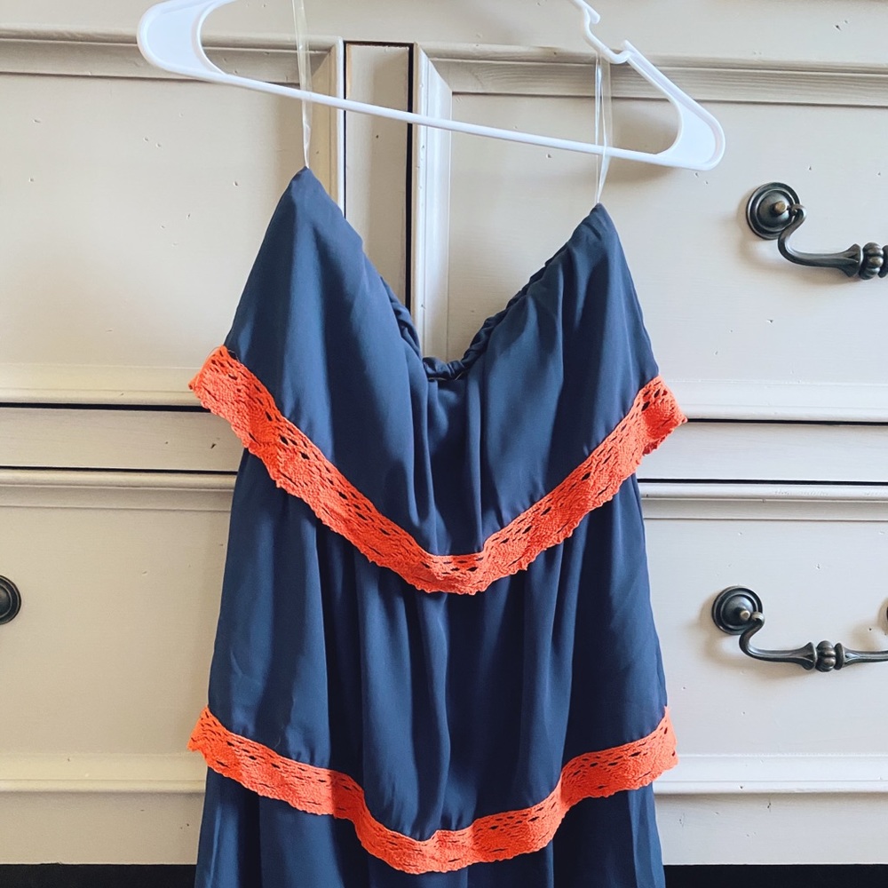 Orange & Blue cover up / shirt / dress